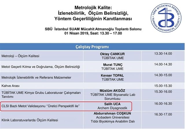 Sağlık Bilimleri Üniversitesi Metrolojik Kalite Çalıştay Programı