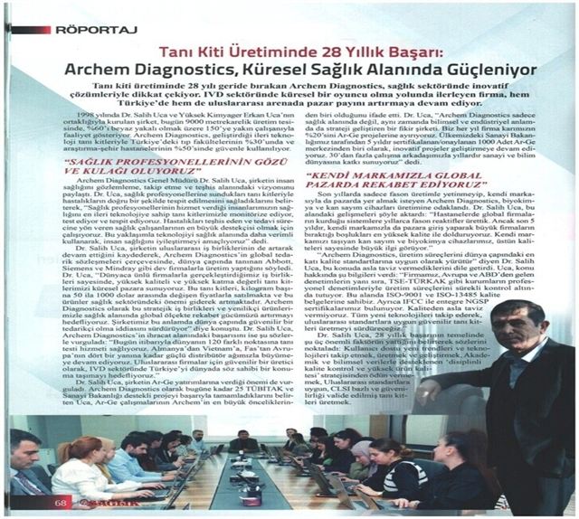 Sağlık Dergisi - Küresel IVD Değerlendirme Röportajı