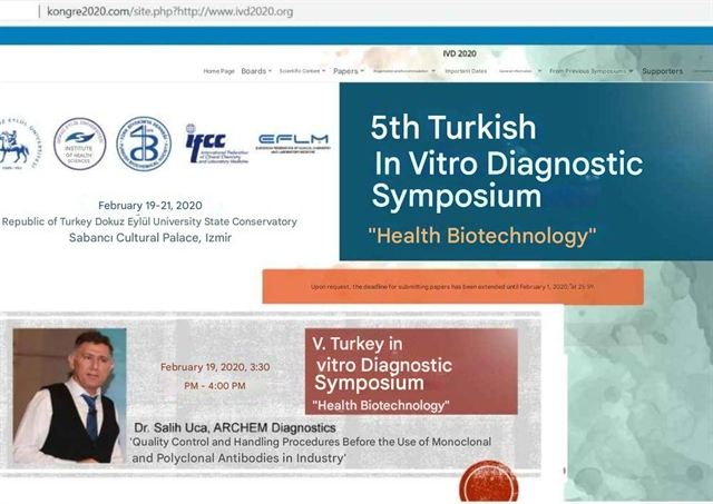 IFCC/EFLM Katılımlı V. TÜRKİYE IN VITRO DİYAGNOSTİK (IVD) SEMPOZYUMU